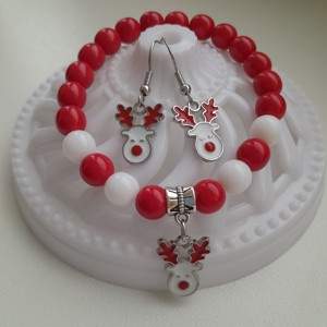 Set de bijuterii cu corn - bratara, cercei - Artynos.ro