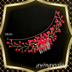Bijuterii,ornamente pentru păr,catarame pentru păr:nuntă,mireasă,ornament casual pentru păr ES-H-FÉ20ae alb-roșu 2pcs  - accesorii nuntă - ornamente de păr de nuntă - ornamente de păr mireasă - Artynos.ro