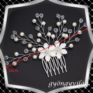 Bijuterii, ornamente pentru păr, catarame pentru păr: nuntă, mireasă, ornament casual pentru păr ES-H-FÉ05e alb - accesorii nuntă - ornamente de păr de nuntă - ornamente de păr mireasă - Artynos.ro