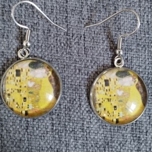 Cercei inspirati de Klimt cu accesorii medicale din otel, , , ARTYNOS