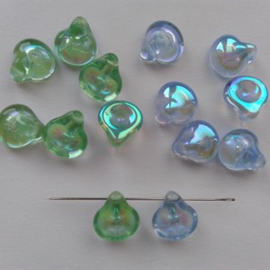 Margele din sticla ceha - 11x10mm - 34 buc / pachet - verde, albastru, , , ARTYNOS