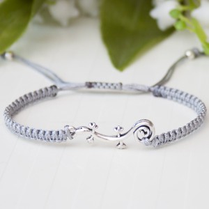 Bratara macramé impletita - Lizard grey, , , ARTYNOS