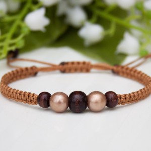 Bratara macramé impletita - Margele maro, , , ARTYNOS