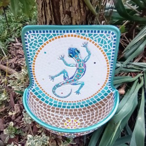 REKREDENC - Design mozaic, fântână de perete veche renovată, fântână - gecko - casă & stil de viață - accesorii pentru casă și grădină - decorațiuni exterioare și de grădină - Artynos.ro