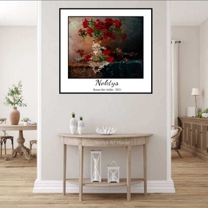 Tablou Trandafiri pentru vioara - arte vizuale și accesorii  - picturi - pictură în ulei - Artynos.ro