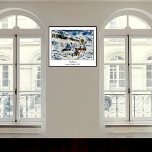 Tablou Colindatori la Chesler - accesorii de crăciun - cadou tematic de moș crăciun, decorațiuni - decor de interior moș crăciun - Artynos.ro
