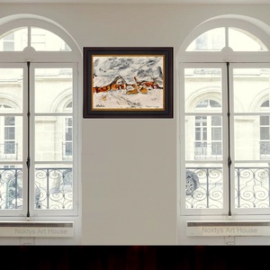 Pictură originală  -Iarna in Bărăgan - arte vizuale și accesorii  - picturi - pictură în ulei - Artynos.ro