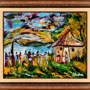 Dansuri tradiționale-O pictură unicat de S. Andrei (Noktys) - arte vizuale și accesorii  - picturi - pictură în ulei - Artynos.ro