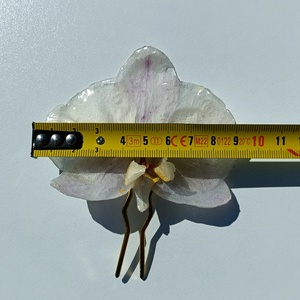 Clamă realizată cu Orhidee Phalaenopsis naturală  - accesorii nuntă - ornamente de păr de nuntă - ornamente de păr mireasă - Artynos.ro