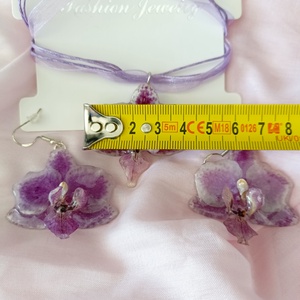 Set din mini Orhidee Phalaenopsis  - bijuterii - cercei - cercei din rășină - Artynos.ro