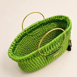 Geantă handmade verde lime cu mânere - genți și portofele - genți de mână și umăr - geantă casual - Artynos.ro