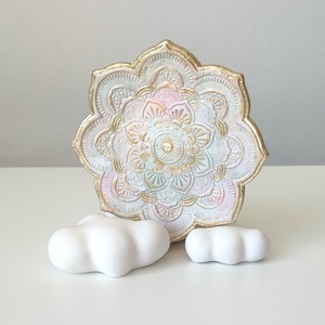 Farfurie decortiva Mandala pastel, Bijuterii, Suporturi si cutii de bijuterii, Stand bijuterii, Lucrare cu argila, Obiecte pictate, ARTYNOS