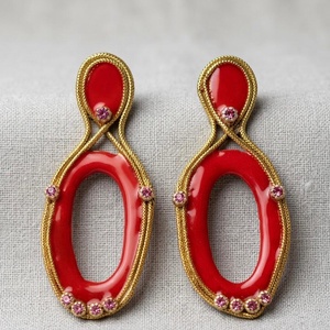 Cercei Red Extravaganza, Bijuterii, Cercei, Cercei din rasina, Confectionarea bijuteriilor, ARTYNOS