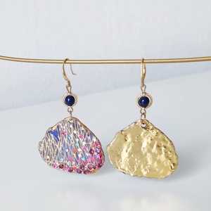 Cercei Lapis Flowers - bijuterii - cercei - cercei din rășină - Artynos.ro