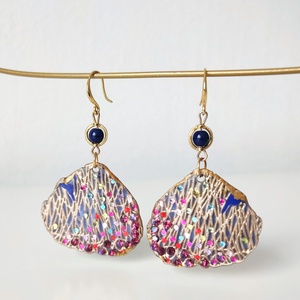 Cercei Lapis Flowers - bijuterii - cercei - cercei din rășină - Artynos.ro