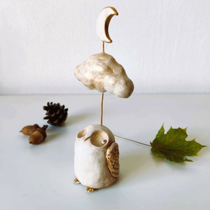 Figurină decorativă Bufniță Aurie  - casă & stil de viață - decorațiuni de casă - decorațiuni de masă și rafturi - decorațiuni de masă - Artynos.ro