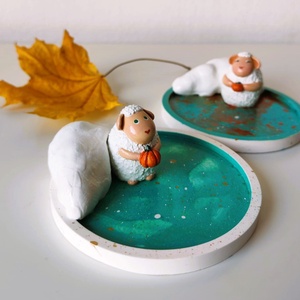 Suport bijuterii Oiță cu Dovleac 2 - bijuterii - suporturi și cutii de bijuterii - stand bijuterii - Artynos.ro