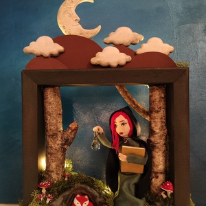 Dioramă miniatură - Padurea fermecată - casă & stil de viață - lămpi și corpuri de iluminat - tablouri cu leduri - Artynos.ro