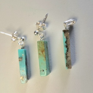 Set Ag 925 si turcuaz natural - bijuterii - mărțișor - Artynos.ro