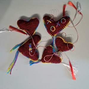 Set brose lana reciclata - bijuterii - mărțișor - Artynos.ro