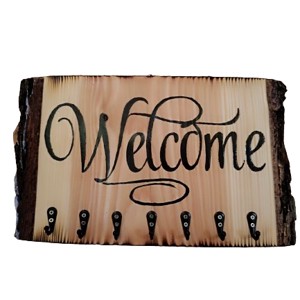 Breloc de perete din lemn cu inscripție Welcome -  - Artynos.ro