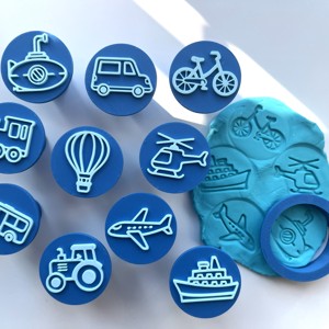 Set de ștampile și forme de prăjituri Gyurma cu vehicule � 2 baloane cu aer cald - casă & stil de viață - echipamente de bucătărie - accesorii de gătit - Artynos.ro