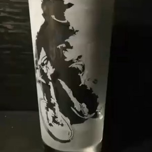 Pahar de sticla cu model de silueta de motociclist , , , ARTYNOS