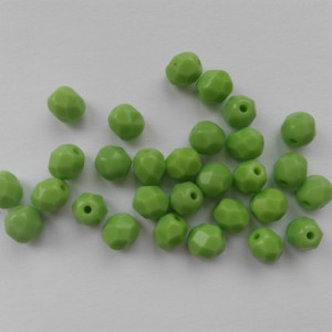 Margele cehe fatetate din sticla - 6mm - 40 buc / pachet - verde, , , ARTYNOS