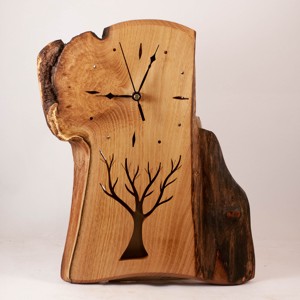 Ceas de perete din lemn, ceas rustic din lemn,  - casă & stil de viață - decorațiuni de casă - decorațiuni de pereți - ceasuri de perete - Artynos.ro