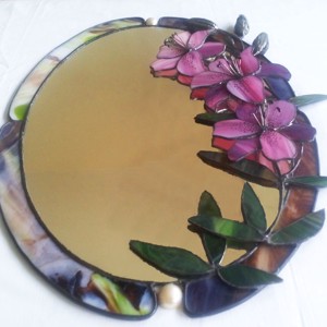 Oglindă 3D Royal Lily din sticlă Tiffany -  - Artynos.ro