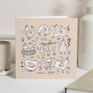 Paște carte poștală, pui cu cocoș carte de felicitare, companion cadou amuzant -  - Artynos.ro