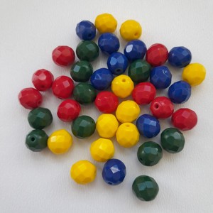 Margele cehe fatetate din sticla - 8mm - 40 buc / pachet - mixte, , , ARTYNOS