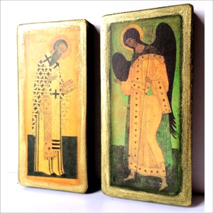 Două icoane frumoase reprezentând sfinți - casă & stil de viață - accesorii religioase - cruce - Artynos.ro