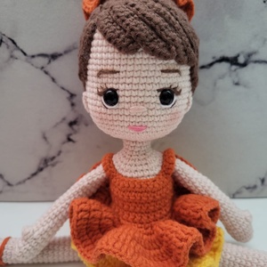 Păpușă balerină croșetată handmade cu haine și accesorii detașabile - jucării și echipamente pentru copii - plușuri - păpușă croșetată, păpușă de pluș - Artynos.ro