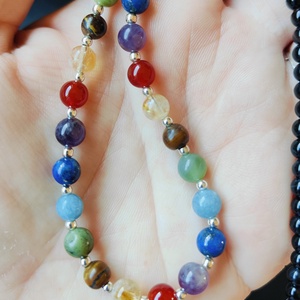 Colier '7 chakre ' din argint si pietre semipretioase - bijuterii - coliere - coliere din mărgele - Artynos.ro