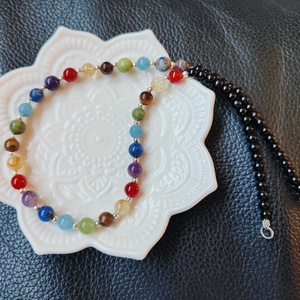 Colier '7 chakre ' din argint si pietre semipretioase - bijuterii - coliere - coliere din mărgele - Artynos.ro