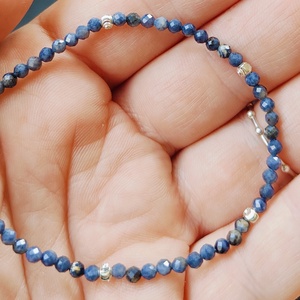 Bratara  Blue saphire ' din argint  - bijuterii - brățări - brățară cu mărgele - Artynos.ro