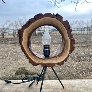 Lampă din lemn / Lampă Rustică / Lampă buturugă, Casă & Stil de viață, Lămpi și corpuri de iluminat, Lampă de ambianță, Altele, ARTYNOS