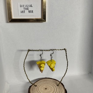 Cercei din Fimo - Tort lamaie.  - bijuterii - cercei - Artynos.ro