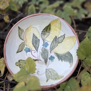 Farfurie ceramică făcută manual - Lemon Garden 17 cm - casă & stil de viață - accesorii pentru echipamente de bucătărie - accesorii de servire - veselă, farfurii - Artynos.ro