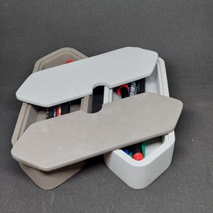 Suport pentru creioane din beton colorat antracit sau gri cu capac -  - Artynos.ro
