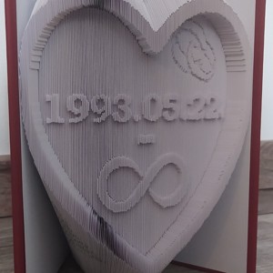 Sculptura unica a cartii de aniversare a nuntii, Casa & Stil de viata, Accesorii pentru decorat casa, Decoratiuni de masa si decoratiuni pentru rafturi , Sculptura de carte, carte pliata, , ARTYNOS