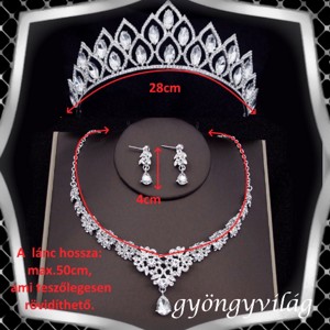 Seturi de bijuterii: set de bijuterii pentru nuntă, mireasă, casual + diademă ES-SZT28-1 - accesorii nuntă - ornamente de păr de nuntă - coroană de cap mireasă - Artynos.ro