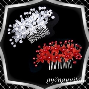 Bijuterii, ornamente pentru par, catarame pentru par: nunta, mireasa,ornament casual pentru par ES-H-FÉ53 alb-rosu 2pcs  - Artynos.ro