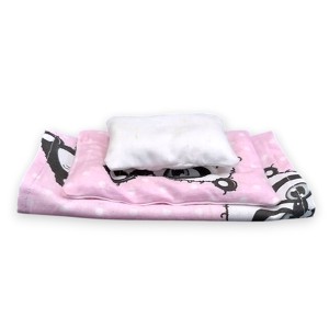 Pandamacis, set de lenjerie de pat din 3 piese pentru păpușile Barbie, accesoriu pentru căsuța de păpuși (k001pd) -  - Artynos.ro