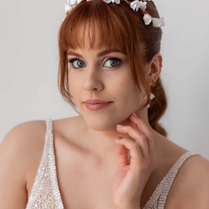 Rosa alb inda accesorii de păr -  - Artynos.ro