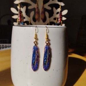 Cercei pană de pasăre cu accesorii din oțel medical -  - Artynos.ro