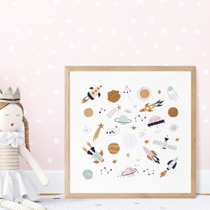 Decal de perete Univers, poster racheta, imagine camera copii, cadou, , , ARTYNOS