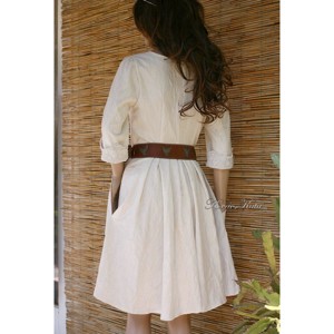 COLLEGE - rochie din in - îmbrăcăminte și modă - haine damă - rochie, dintr-o bucată - Artynos.ro