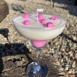 Lumanare parfumata in pahar de cocktail. - casă & stil de viață - lumânări, parfumuri, arome - lumânare - lumânări artizanale - Artynos.ro